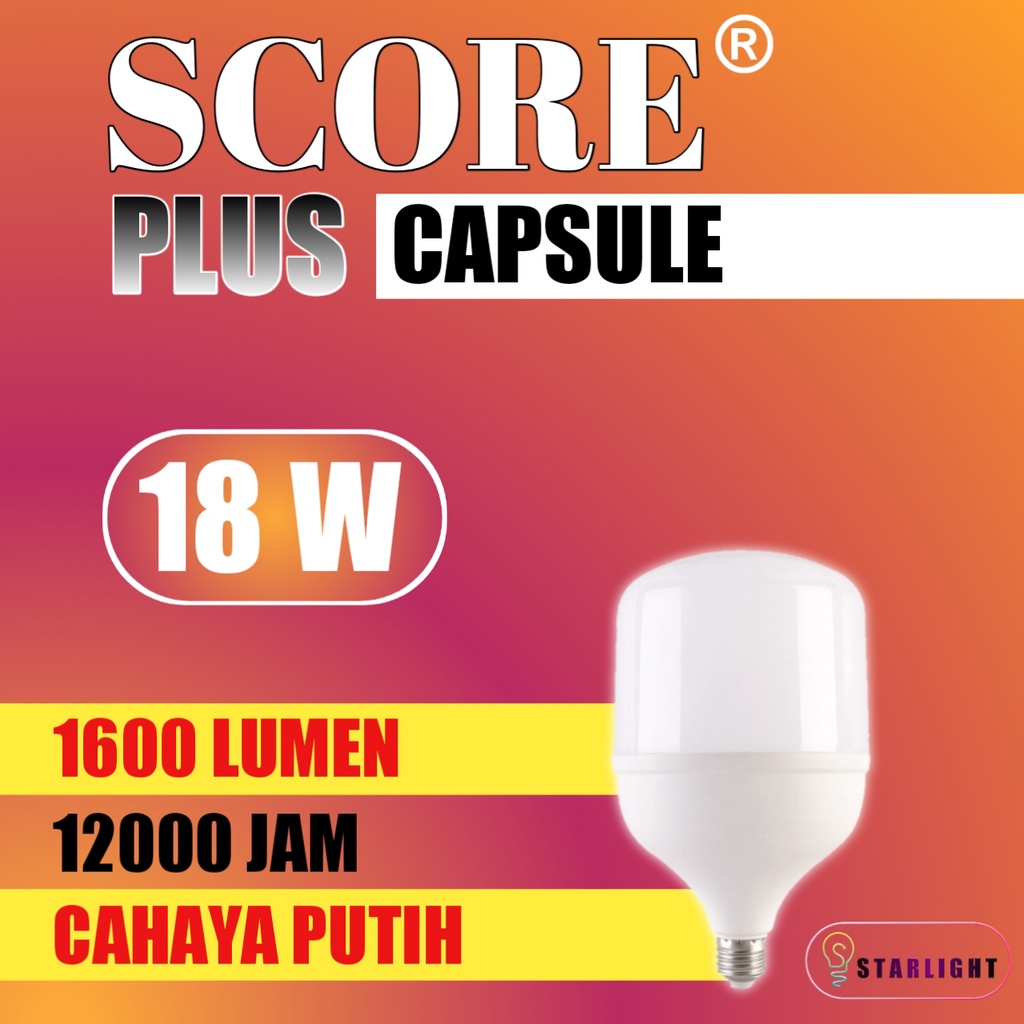 Score Plus Lampu LED Capsule 18 Watt - Cahaya Putih