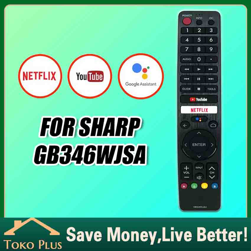 REMOT SMART TV SHARP ANDROID ASISTEN GOOGLE GB326WJSA REMOT REMOTE TV SHARP SMART TV SHARP ANDROID TV GB346WJSA ORIGINAL 100% ORIGINAL