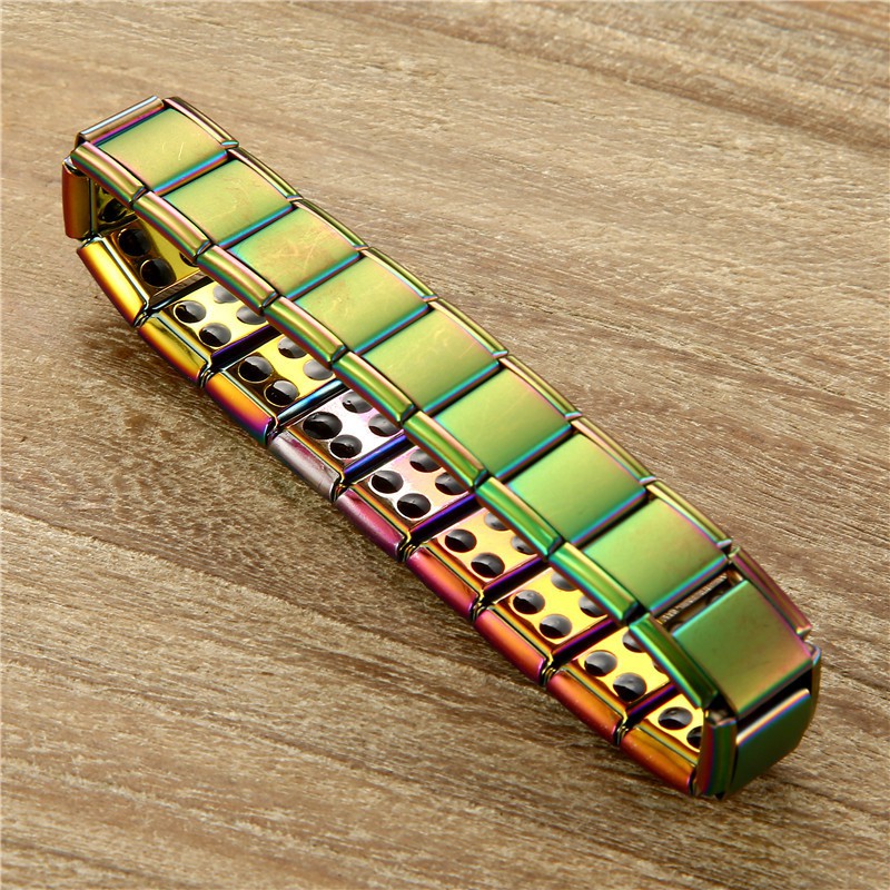 Gelang Kesehatan : Mode Titanium Baja Energi Magnetic Gelang Pria Anti-Kelelahan Gelang Kesehatan-Colorful color