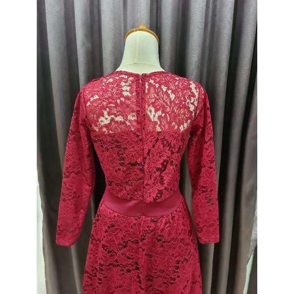 Gaun pesta dress pesta midi dress size S baju kondangan dress panjang brukat