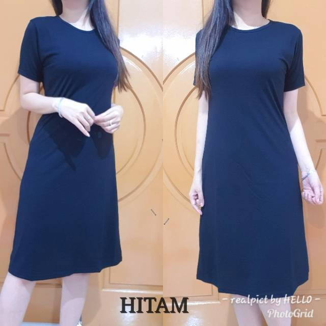 DRESS LONG MAVY POLOS/DRESS CASUAL WANITA