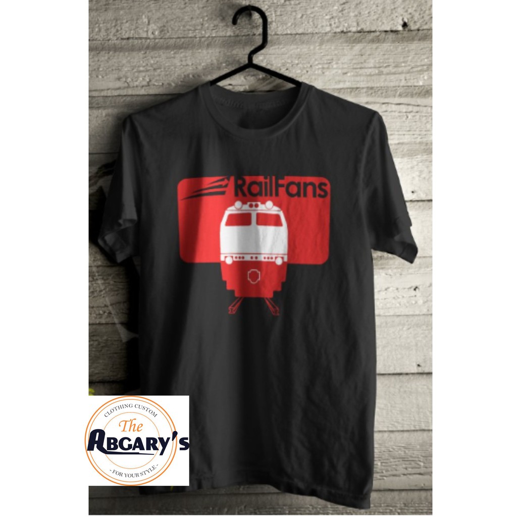 KAOS PRIA FANS KERETA API INDONESIA DENGAN GAMBAR MERAH PUTIH BAJU KERETA API