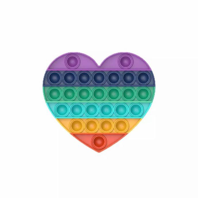 Promo Mainan Bubble Push Pop It Its Popit Popits Love Rainbow Fidget Toy Non Cod