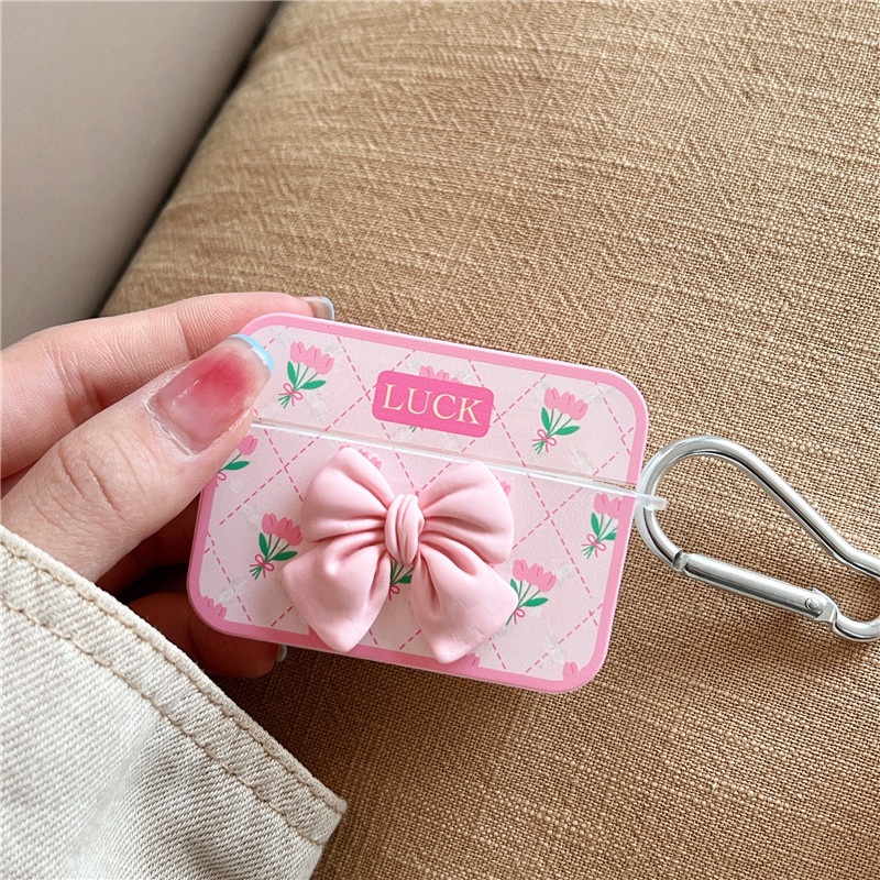 Casing Soft Case Silikon Motif Bunga Mawar 3D Untuk Airpods 1 / 2 / 3 Pro