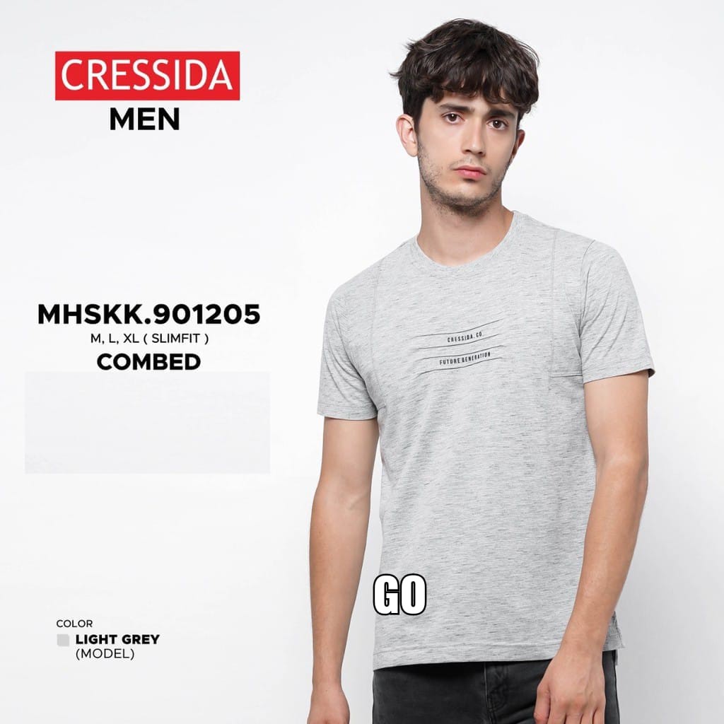 gof CRESSIDA KAOS Pakaian Pria Atasan Kaos Oblong Casual Santai Slimfit Lengan Pendek Original Brand