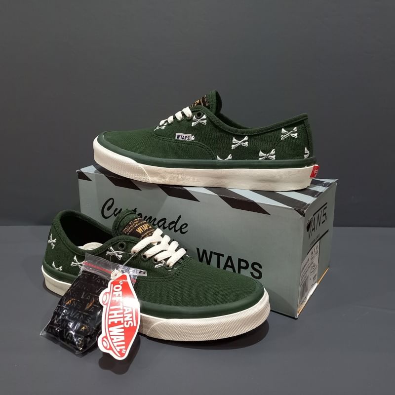 VANS AUTHENTIC LX WTAPS BONES OLIVE -  Sepatu Slip On Sneakers Kets Kasual Pria/Cowok/Men