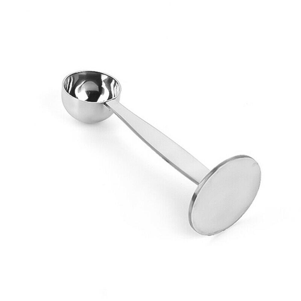 [Elegan] Sendok Takar Kopi Stainless Steel Dengan Stand Cafe Measuring Powder Press Bean Coffee Tamper