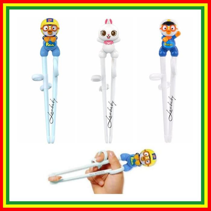 Edison Chopstick Training Pororo Friends Sumpit Bayi Anak Rabbit Shopee Indonesia