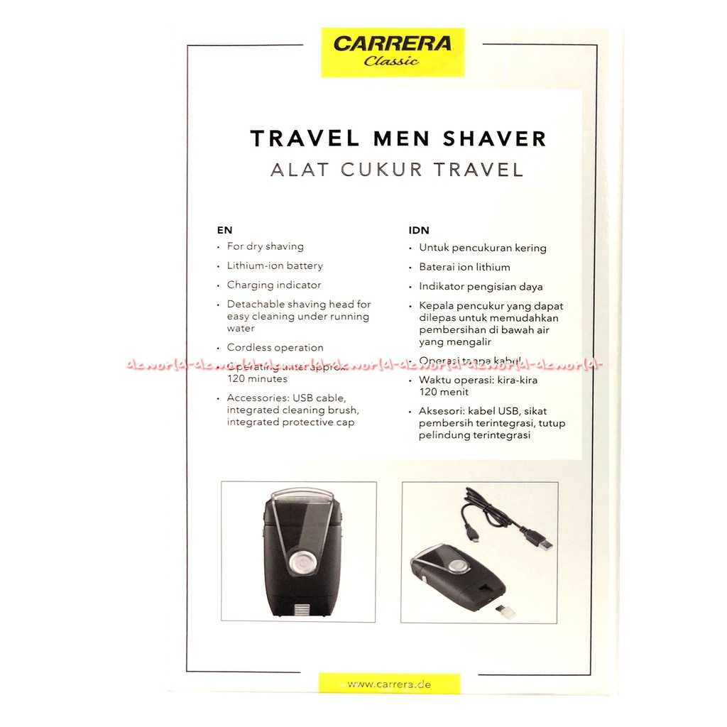 Carrera Travel Men Shaver Recharge Alat Cukur Travelling