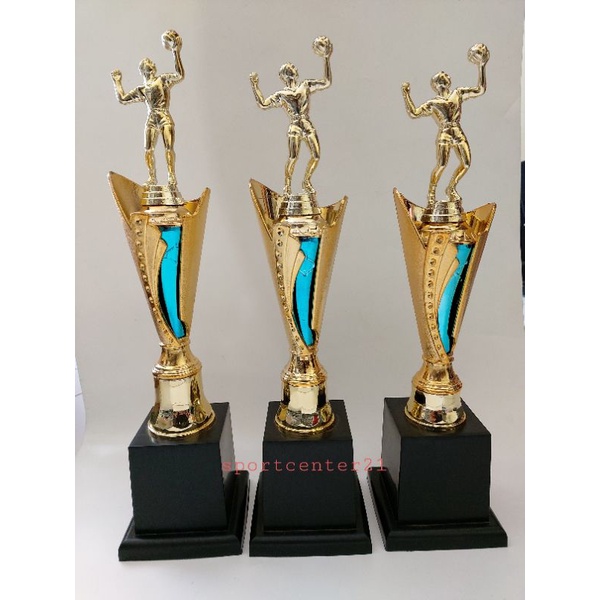 PIALA PATUNG VOLLY / FUTSAL MURAH DENGAN STIKER /TULISAN PIALA SET JUARA 123/ PC