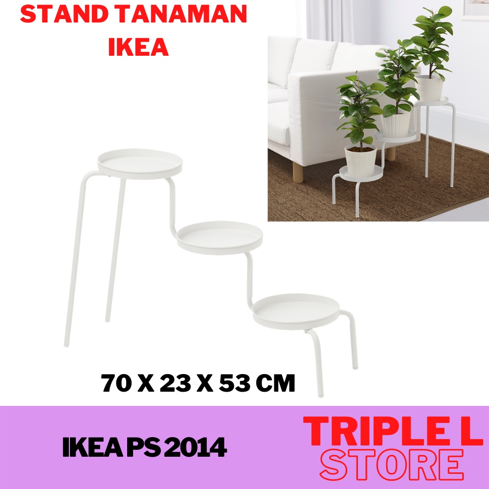 Rak Stand Tempat Tanaman Hias Minimalis Susun Besi Putih PS