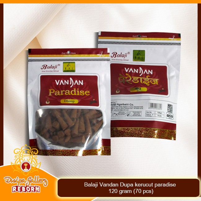 Dupa/ Hio Wangi Harum Balaji Vandan Dupa kerucut paradise 120 gram (70 pcs)
