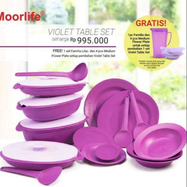 VIOLET TABLE  SET MOORLIFE