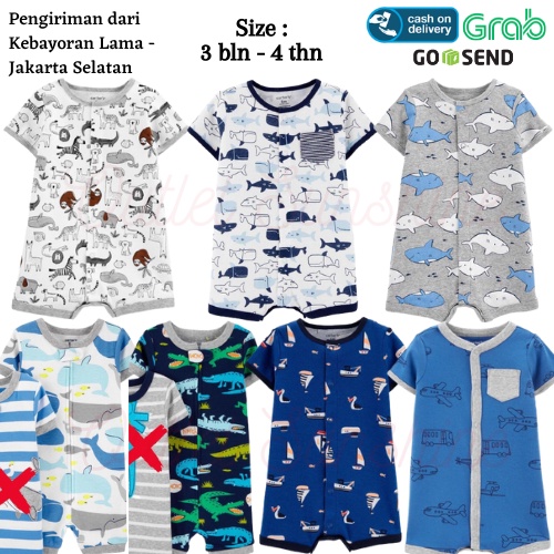 CARTERS Baju Romper Bayi Laki Laki 4 - Romper Bayi Perempuan - Jumpsuit Jumper Bodysuit Anak Harian