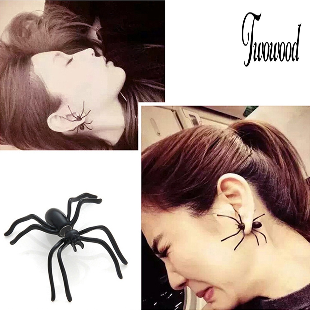 1pc Anting Stud Piercing Bentuk Laba-Laba Untuk Halloween