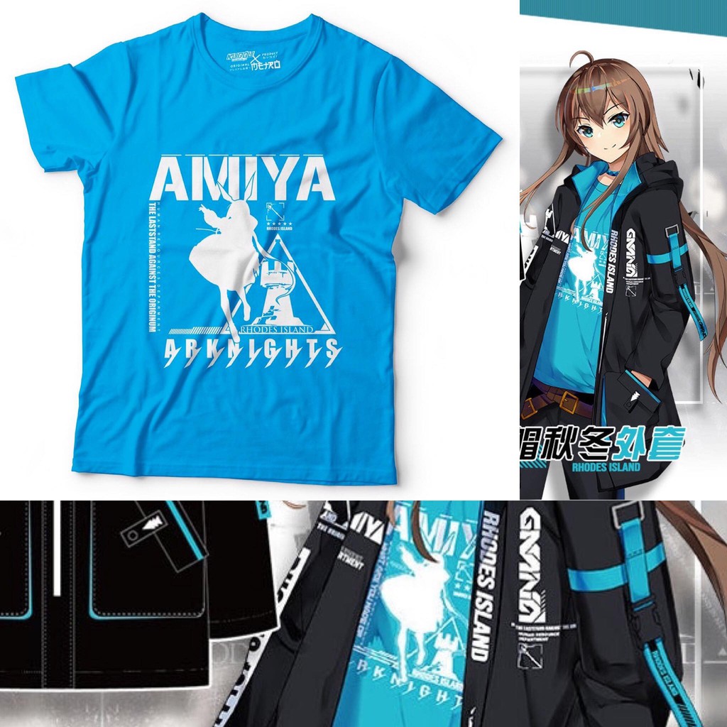 Tshirt Kaos Dalaman Amiya Cosplay Blue Ready stock