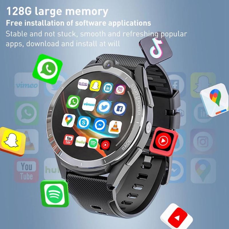 LEMFO LEM16 4G LTE 6/128GB WiFi GPS 1.6&quot; Smartwatch Phone Android 11