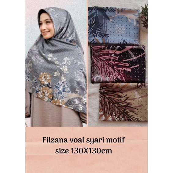 JILBAB SEGI EMPAT VOAL SYARI MOTIF/JILBAB JUMBO MOTIF 130cm x 130cm