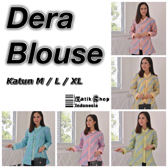 Dera Blouse Batik Soft Parang Blus Layer Soulmate Atasan Kerja Kantoran Kondangan Warna Seragaman