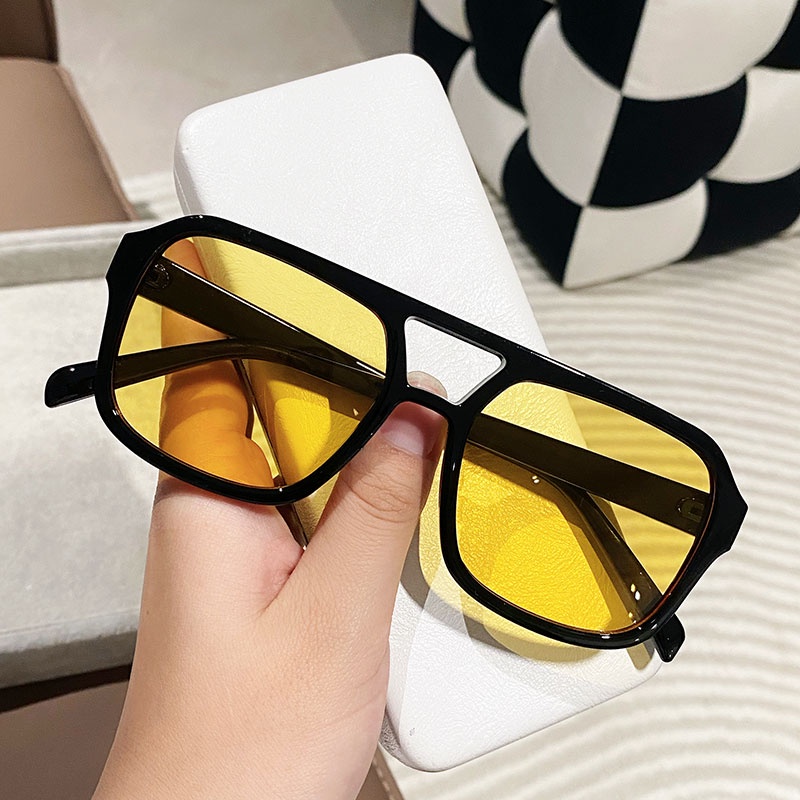 COD✨1 PCS Kacamata Hitam Korea Wanita Kacamata Leopard Aviator Retro Klasik Frame Besar Anti Radiasi Lensa UV Untuk Pria / Wanita Sunglasses