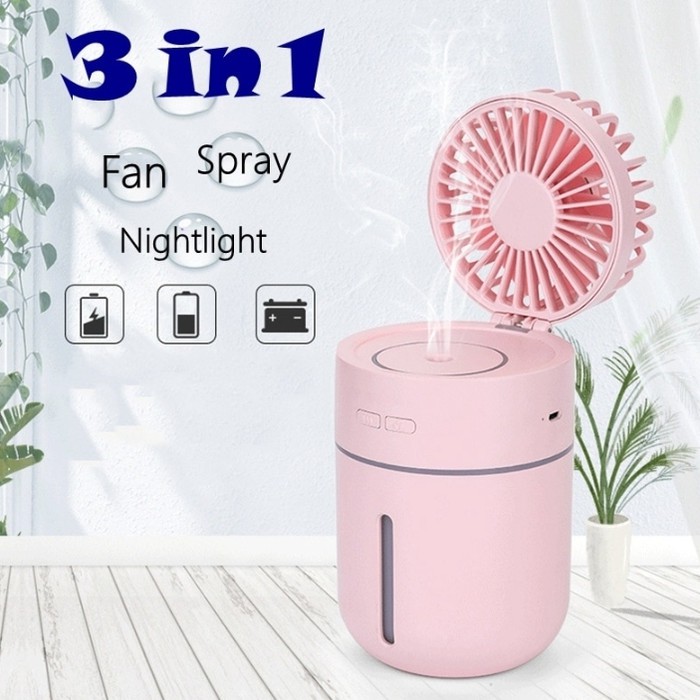 Humidifier Spray Kipas 5 in 1 Portable all purpose diffuser serbaguna