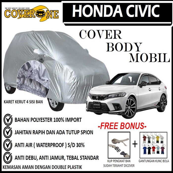 Selimut Sarung Body Cover Mobil Honda Civic / Mantel Penutup Mobil Honda Civic / Cover Mobil Outdoor Indoor / Selimut Mobil / Sarung Mobil / Cover Mobil Waterproof Anti Air Free Pengikat Ban