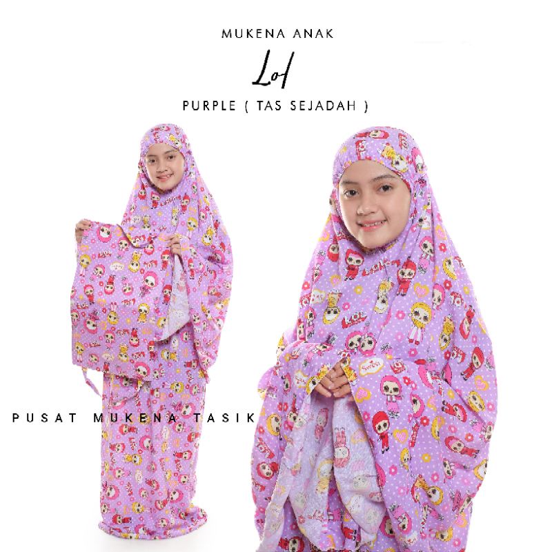 COD PUSAT BELI MUKENA ANAK KATUN RAYON LOL (Ukuran 5-11 Tahun) TAS SEJADAH | BALI KARAKTER TERMURAH