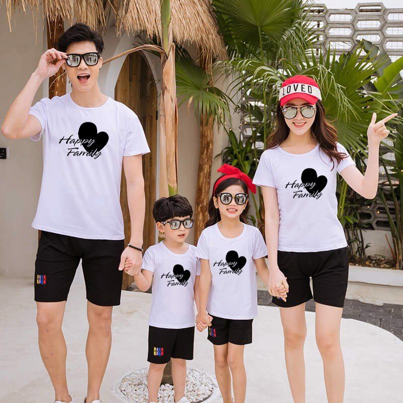 MYSTIQUE.ID-BAJU KAOS KELUARGA HAPPY FAMILY T-SHIRT LUCU DAN AESTHETIC