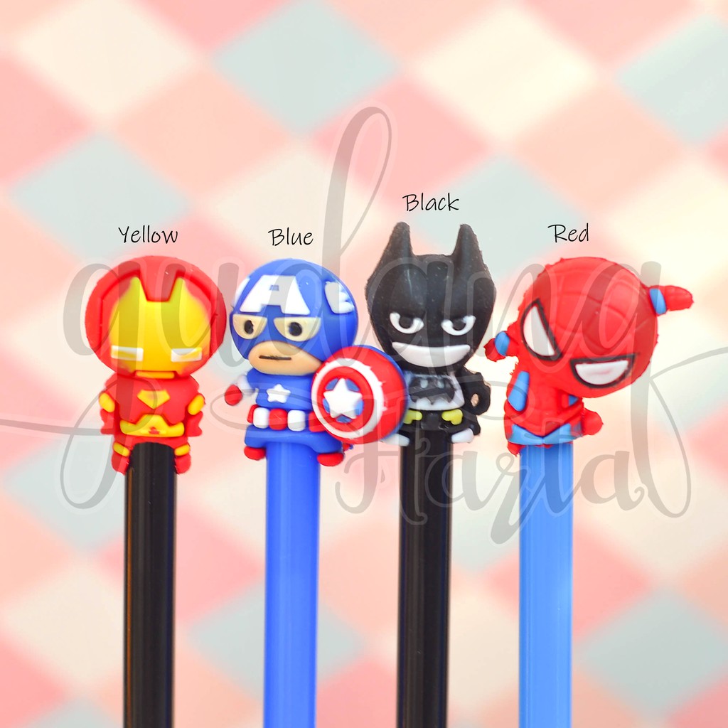 

Pulpen Gel Batman Spiderman Ironman Captain America Hero Heroes Pena Lucu Unik GC 307113
