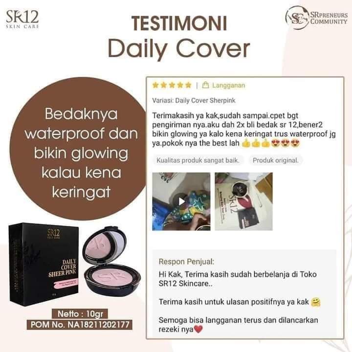 BEDAK DAILY COVER NATURAL SR12 / BEDAK PADAT TAHAN LAMA  / MENUTUPI BEKAS JERAWAT FLEK HITAM