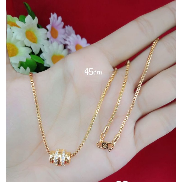 Kalung Emas muda free liontin kadar Emas 35%aksesoris perhiasan wanita dewasa kalung dewasa