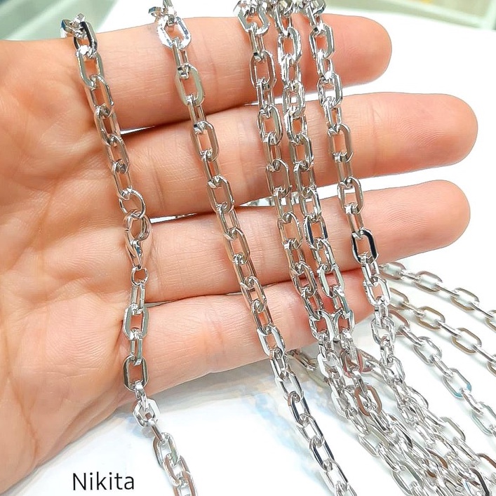 Kalung panjang anak dan dewasa emas asli kadar 700 70% 16k 750 75% 17k model nikita paper clip holo pria wanita gold