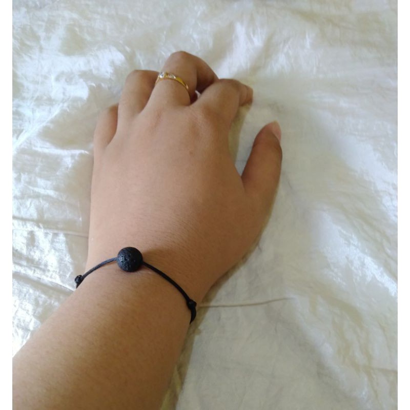 gelang tali batu lava stone