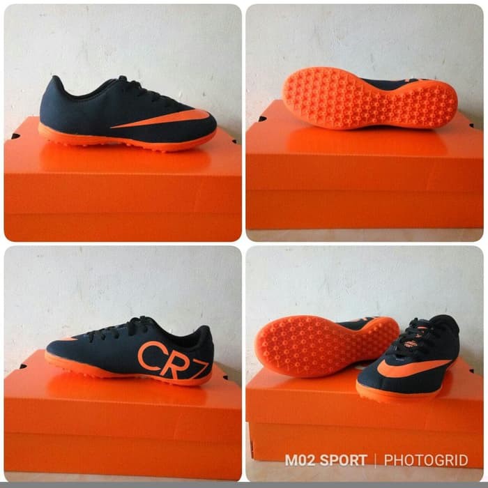 Hemat Premium Sepatu Futsal Nike Anak Cr7 Hitam List Orange Sol Turf Size 3 Hemat