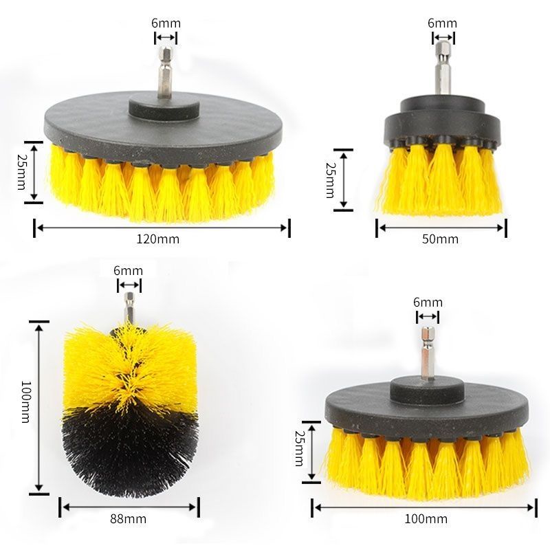 SIKAT BOR LISTRIK Electric drill isi 3 dan isi 6 drill brush dengan stick 150 mm sikat bor kamar mandi sikat wc sikat bor listrik sikat multifungsi