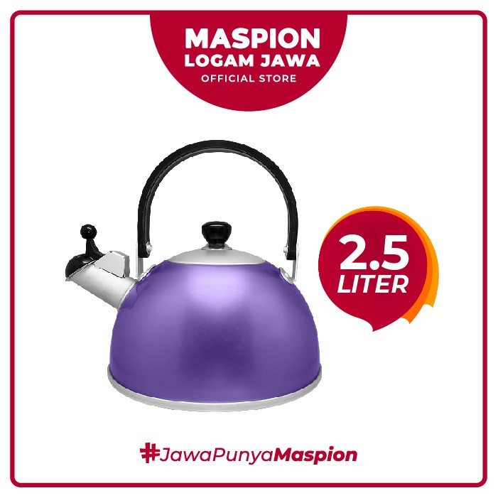 Maspion Teko Bunyi Jazzy 2.5 Liter Anodize Ungu - Teko Aluminium