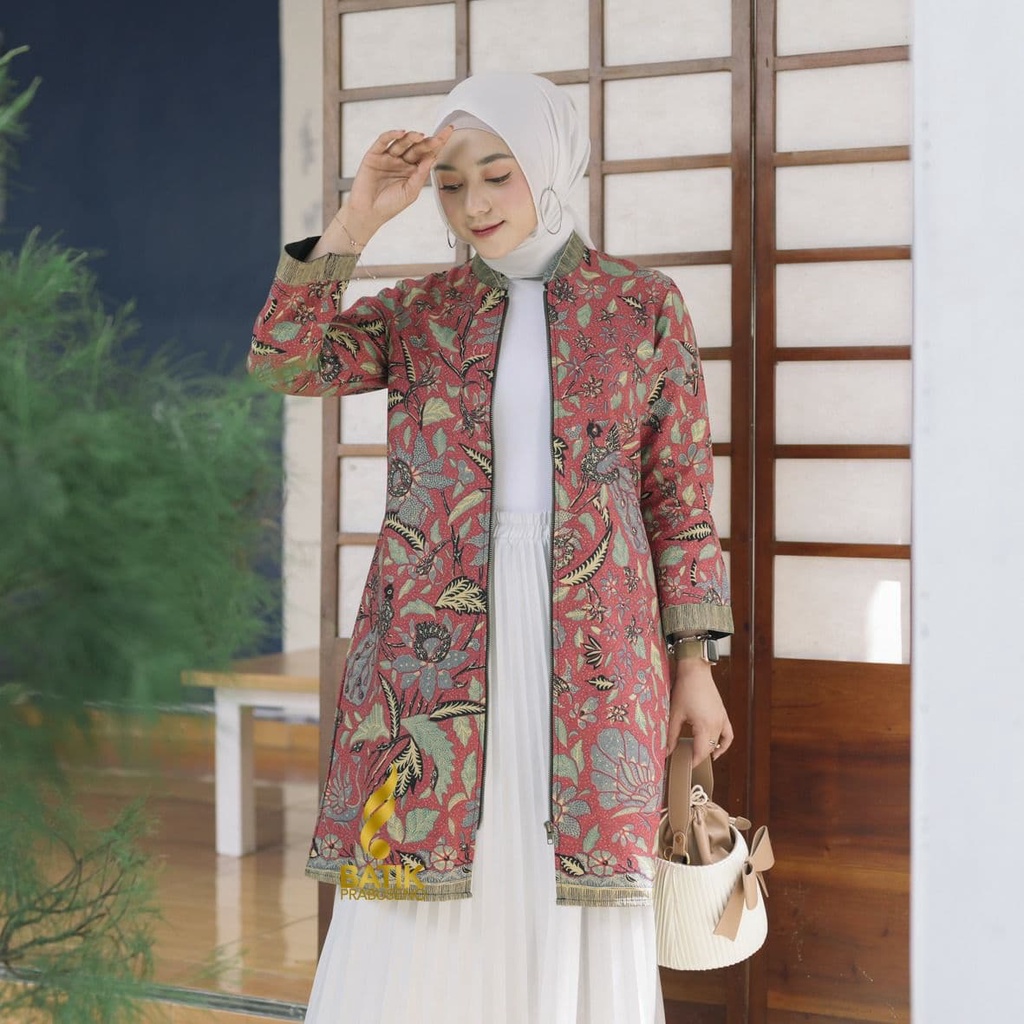 BAJU KEMEJA BATIK WANITA Prabuseno - ELI    Tunik Batik Wanita  Lengan Panjang