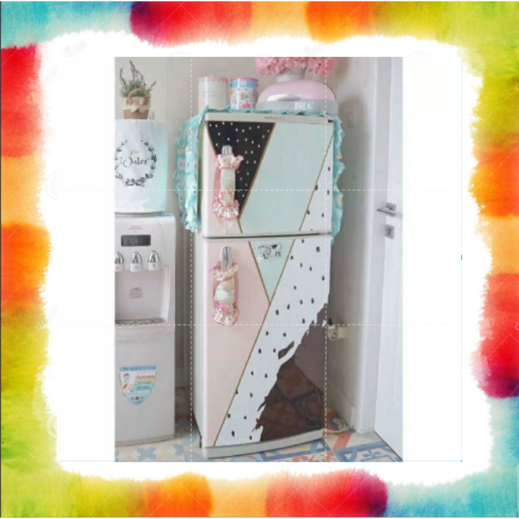Stiker Kulkas 2 Pintu Motif Abstrak Baru