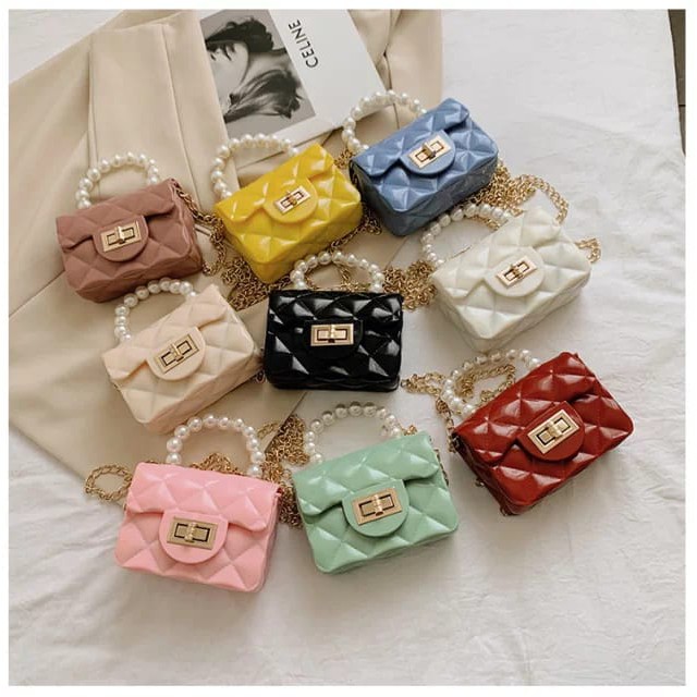 ♥TMALL88♥ Tas Mini Jelly Glossy Rubber Bag Korea