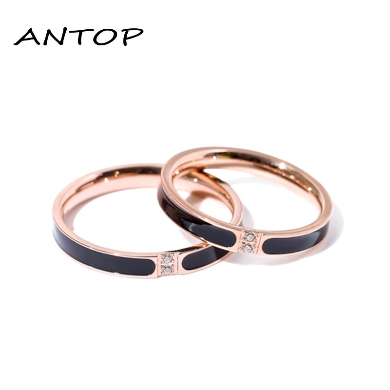 Cincin Korea perak Gaya Punk Cincin titanium Pria Wanita aesthetic keren Silver Ring Jewelry ANTOP