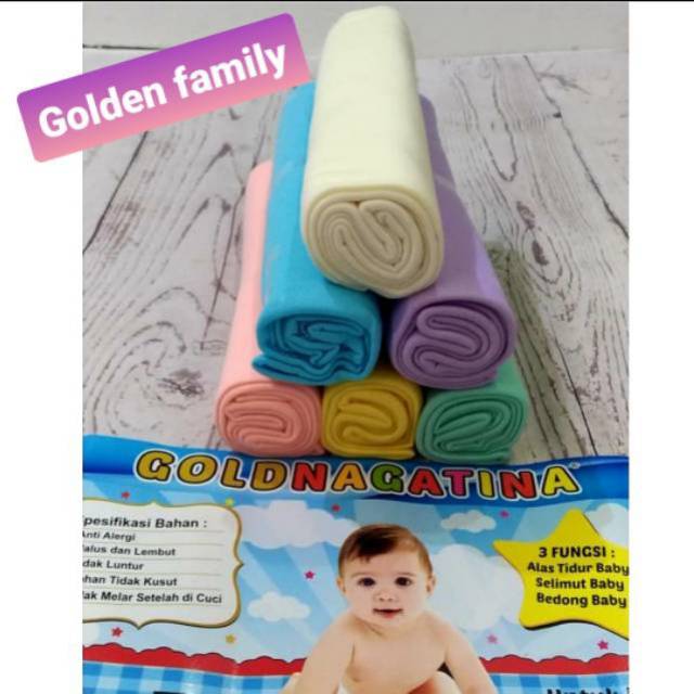 6 in 1 Bedong Polos Bayi Goldnagatina Rainbow Pelangi  uk 100x90