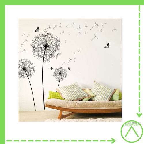 Wall Sticker Wallpaper Dinding Motif Bunga Dandelion Hiasan Murah