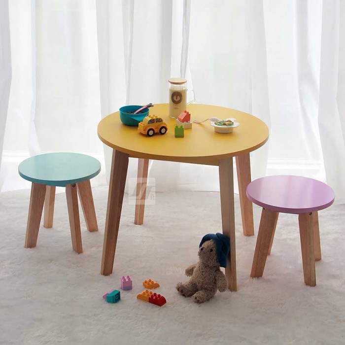 Meja Kursi Kayu Bangku Belajar Anak Set Serbaguna no Rak Laci Lemari