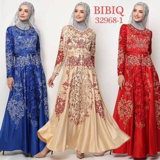 Baju Gamis Maxidress Gaun Pesta Muslim Bibiq 32968