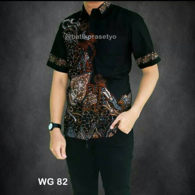 Atasan batik pria.Kemeja batik pria wayang