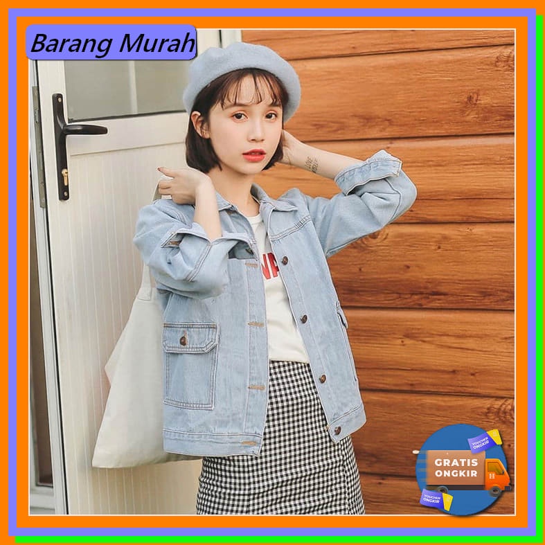 Jaket Jeans Denim Warna Pria Original Bahan Lembut Nyaman Tidak L QB501 [Jaket Giska Ro] Jaket Wan