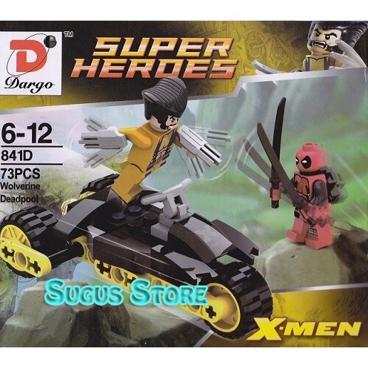 BARU MAINAN BRICK MODEL KENDARAAN SUPER HERO WOLVERINE VS DEADPOOL