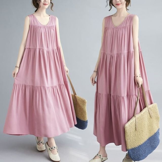 Lola Dress Lekbong wanita dewasa terbaru kekinian_hits harga promo bahan katun rayon fit to XL