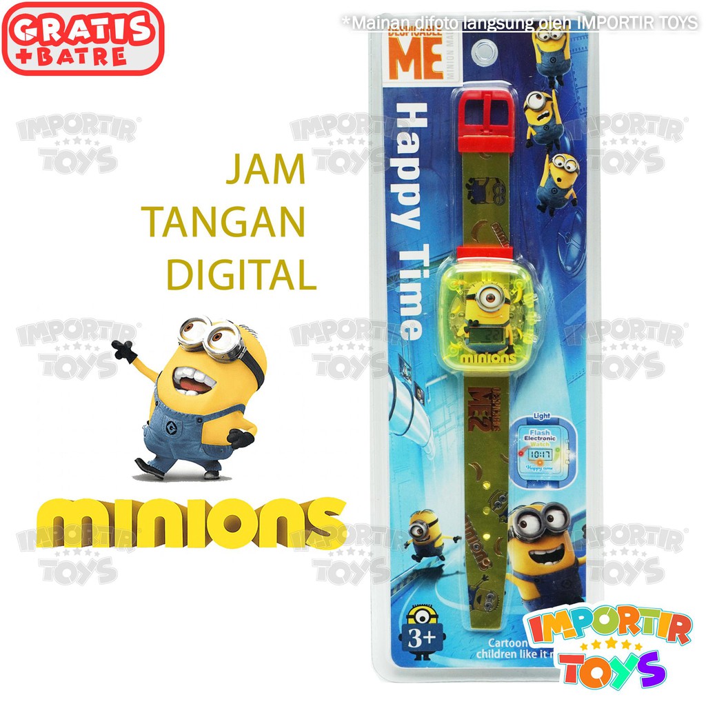 JAM TANGAN ANAK LUCU dgn LAMPU yang KEREN AVENGERS MICKEY MINNIE MOUSE MINION PRINCESS DISNEY