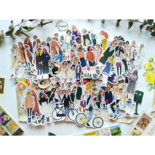 

140 pcs Girl Sticker untuk Planner Jurnal Journalling Diary